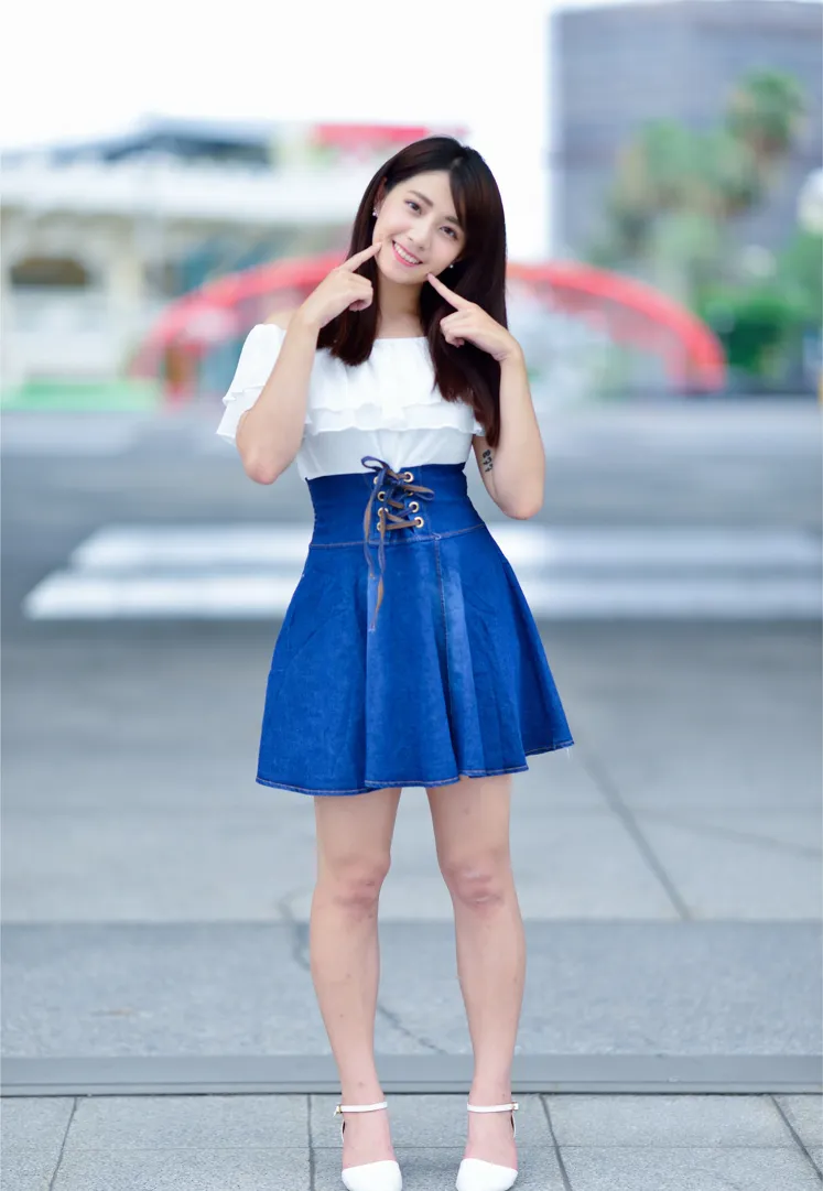 [Mzsock] NO.168 Shanshan denim short skirt with high legs and beautiful legs street photography#[35P]-21